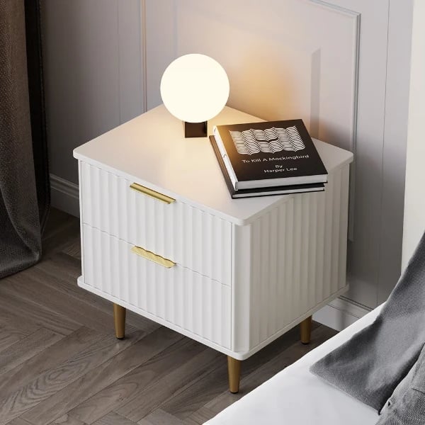 Siri – Side Table in Natural Wood with Stainless Steel Legs