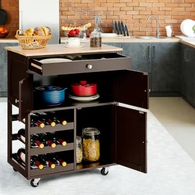 Asac Rolling Kitchen Island with Storage