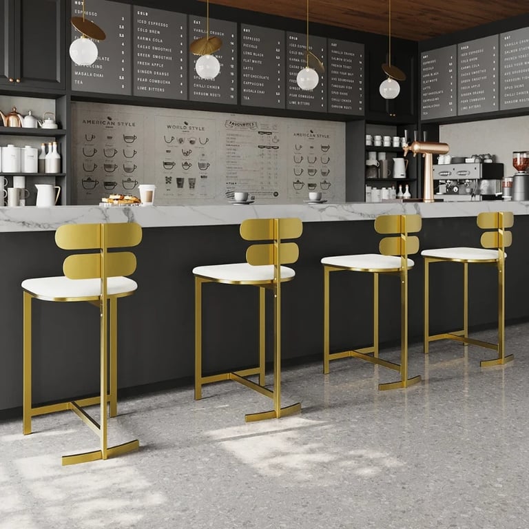 Lumière Dorée – Modern Stainless Steel Bar Stool