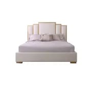 Picture of Regalia Luxe Upholstered Bed – White & Gold Elegance
