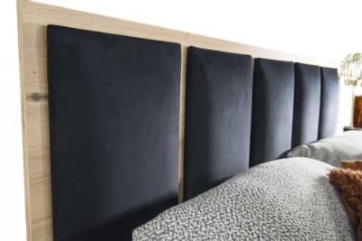 صورة طقم غرفة النوم لينيا من الخشب الطبيعي – بتفاصيل شرائح خشبية