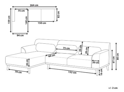 Picture of Milano L-Shaped Sectional – Natural Wood