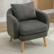 Picture of Velvera Velvet Armchair – Soft Comfort with Natural Wood Legs
