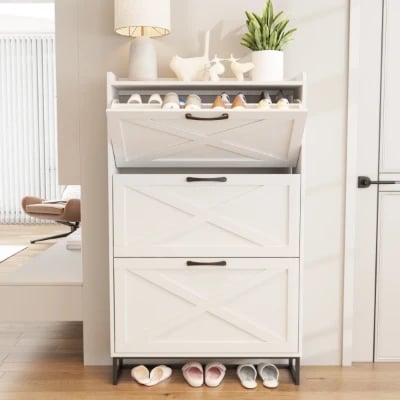 Blanxer – Modern Natural Wood Shoe Cabinet