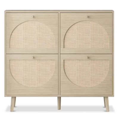 Picture of Orbital Shoe Storage - Natural wood with Rattan