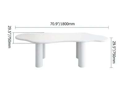 صورة طاولة الطعام العصرية أميبا – خشب طبيعي