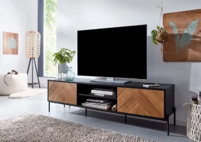 Picture of Tressa – Black Natural Wood TV unit
