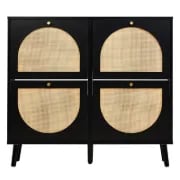 Picture of Orbital Shoe Storage - Natural wood with Rattan