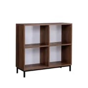 Lauro – Natural Wood Display Shelf with Compact 6-Cube Design