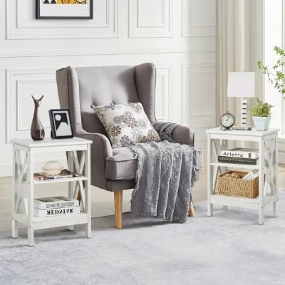 صورة طاولة جانبية خشب طبيعي -مونامور