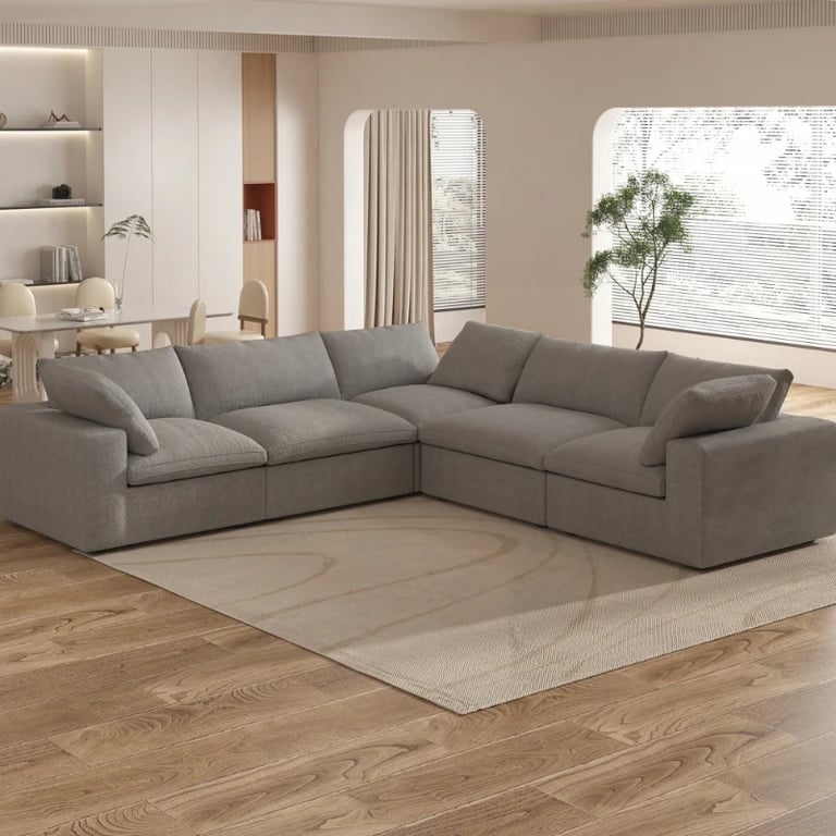 Picture of Delansy L-Shaped Sectional Natural wood