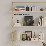 صورة كلاريس – مكتبة عصرية طويلة قائمة بذاتها مع 4 أرفف