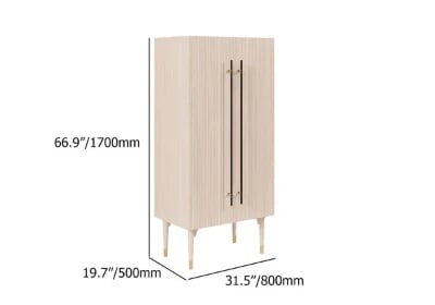 Picture of Levie Natural wood Wardrobe with 2 doors