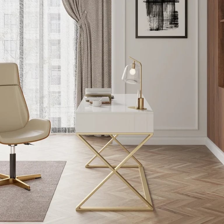 Picture of Hence – Natural Wood Office with Drawer | Modern Rectangular Design