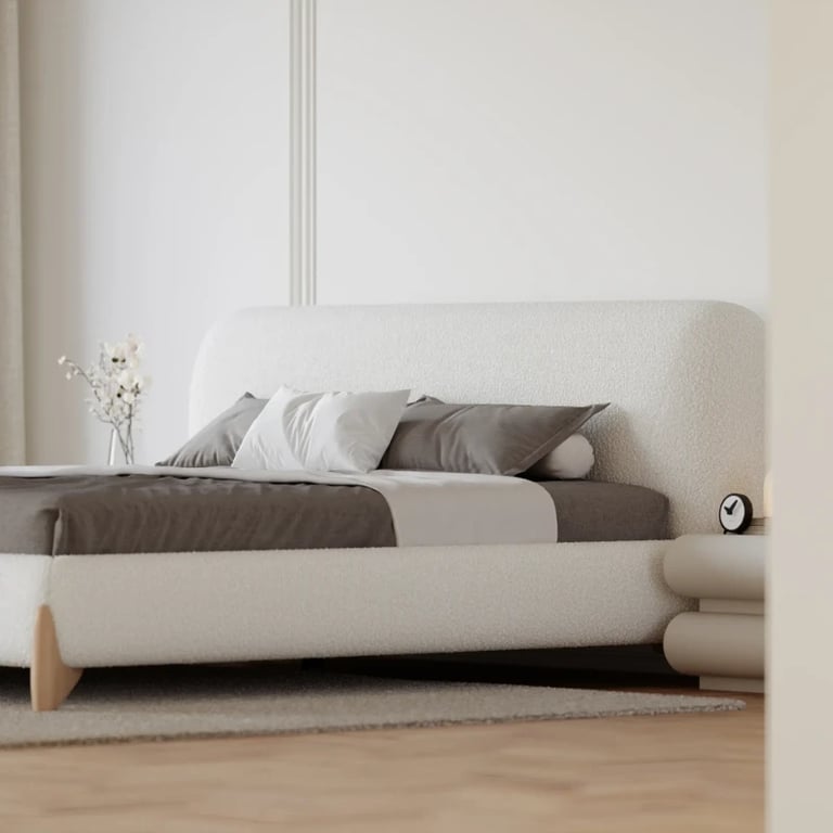صورة سرير مودرن كريفين - خشب طبيعي