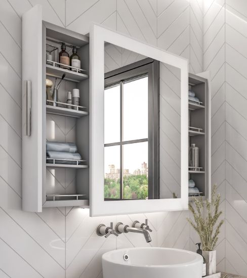 مرايا مضيئة بوحدات تخزين خلفية متحركة