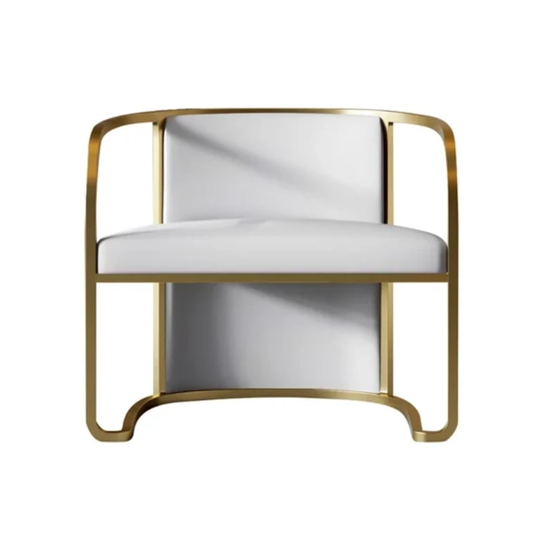 صورة لويـس كرسي عصري – أناقة الجلد الصناعي بقاعدة ذهبية