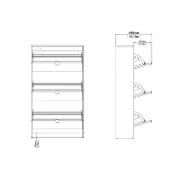 Dark Gray 18 Pairs Manufactured Wood Shoe Storage Cabinet