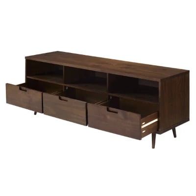 Cavaro – TV Stand with Triple Drawer Storage Design – Natural Wood