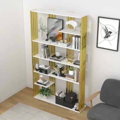 Picture of Paolo bookcase with shelves - natural wood