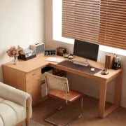 Natura L-Shaped Desk - Natural wood.