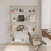 صورة كلاريس – مكتبة عصرية طويلة قائمة بذاتها مع 4 أرفف