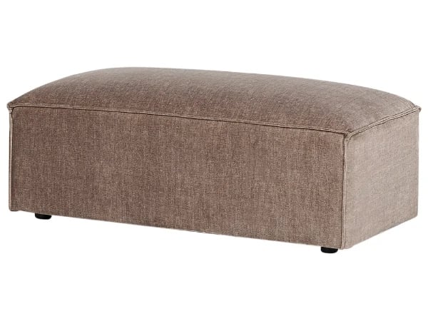 Maren Ottoman – Soft Upholstery with Natural Wood Frame