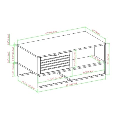 Briella Sled Coffee Table with Storage