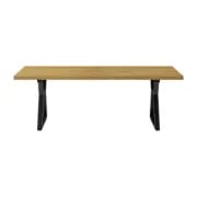 صورة سيبار طاولة طعام سطح خشبي مع أرجل معدنية