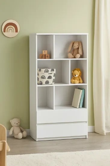 Picture of Kiva – Youth Natural Wood Bookcase with 2 Drawers