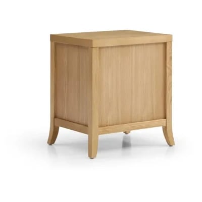 Rhea Natural woos & Rattan - Nightstand with 2 Drawers