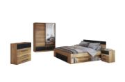 Picture of Arlo Natural Wood Bedroom Set – Storage Bed & Sliding Wardrobe