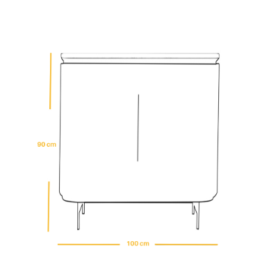 Rivano Coffee Corner Cabinet – Natural Wood Legs & Open Storage
