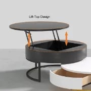 Picture of Valiro Natural Wood Coffee Table – With Sliding Drawers & Artistic Design