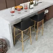 صورة كرسي بار أڤيلين – هيكل معدني ذهبي مع مقعد ومسند ظهر مبطن