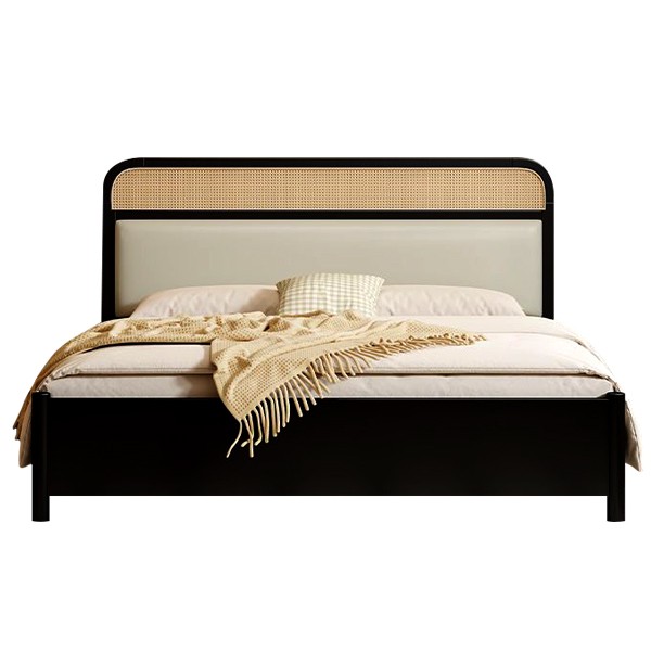 صورة كالما نوار – سرير بإطار خشب طبيعي ولوح رأسي من الخيزران