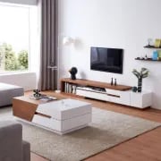 Picture of Rikke Tables Set – Natural Wood TV Unit & Coffee Table