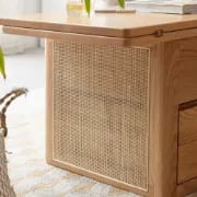 Picture of Perla Coffee Table – Natural Wood & Rattan with Storage Drawers
