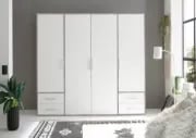 Picture of Provalo three-door wardrobe with four drawers Natural wood