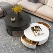Picture of Valiro Natural Wood Coffee Table – With Sliding Drawers & Artistic Design