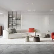 Picture of Mora Curved Sectional Sofa – Natural Wood Base