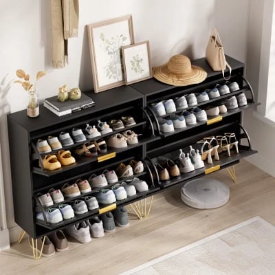 Picture of Pivot Shoe Cabinet - Natural wood