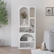 Picture of Moana bookcase with wooden shelf and storage areas - natural wood