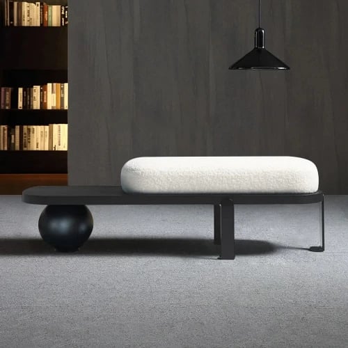 Orin – Elegant Modern Bench – Natural Wood with Metal Legs
