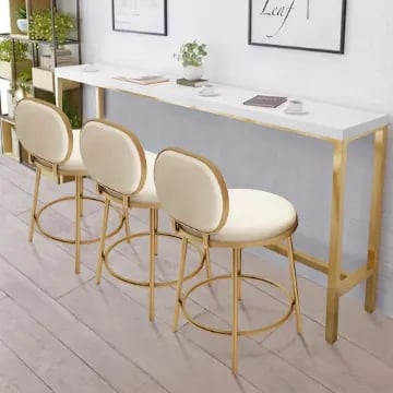 Picture of Éloise Bar Stool – Gold Frame with Padded Backrest