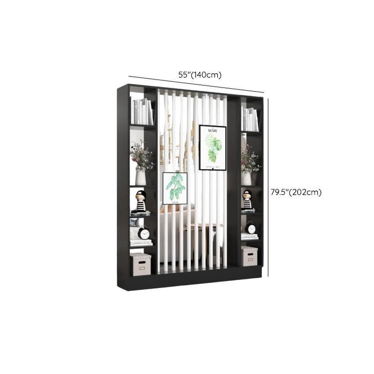 Merin – Natural Wood Room Divider with Shelves on Both Sides