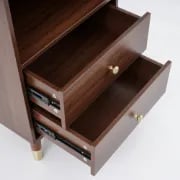 Picture of Master bookcase with 3 shelves and metal frame - natural wood