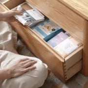 Picture of Perla Coffee Table – Natural Wood & Rattan with Storage Drawers