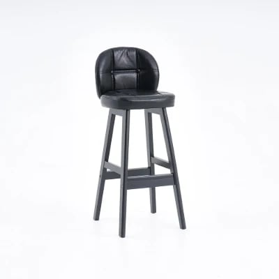Picture of Rivano Bar Stool – Leather with Wooden Base