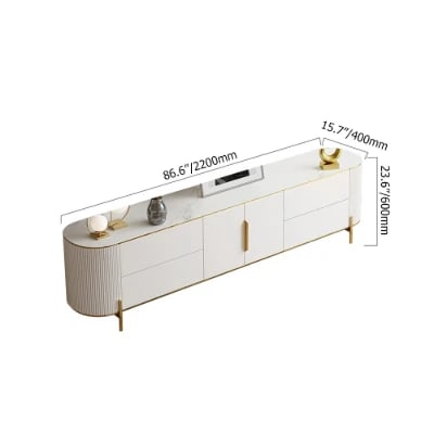 صورة وحدة تلفزيون كلارڤا المنحني – إطار ذهبي وسحر التصميم المضلع